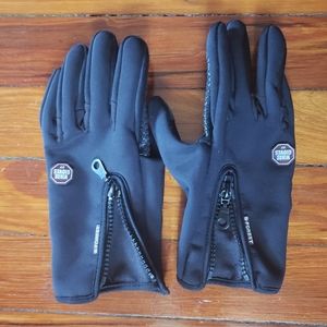 Black Biking Gloves